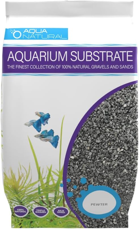 Aqua Natural Pewter Black Gravel 10lb bag front view