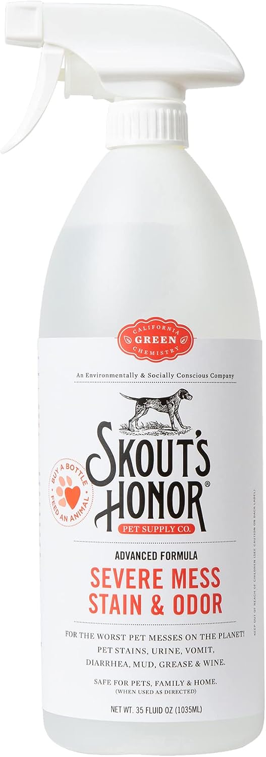 SKOUT'S HONOR Pet Stain and Odor Remover - Powerful Cleaner for Dog Urine, sweat, and other messes, Destroys and Removes Odor and Stain Molecules, Eco-Friendly Formula for Carpets and Home, 35oz - Image 11