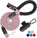Gorilla Grip heavy duty dog leash pink front view on white background