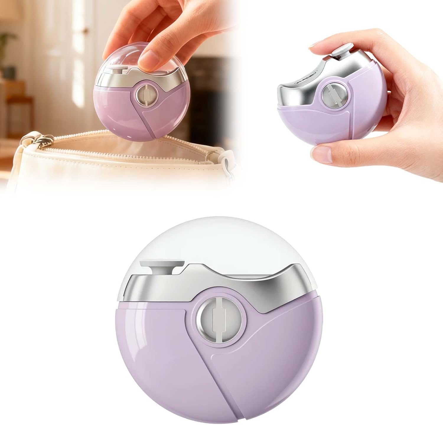 Yousheme 2 in 1 electric nail clipper purple front view