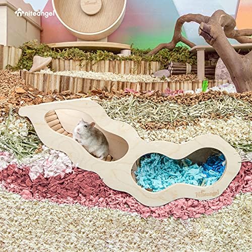 Niteangel Hamster House w/Climbing Ladder for Hamsters Gerbils Mice or Similar-Sized Pets (Secret Peep Tunnel Hamster Hut) - Image 3