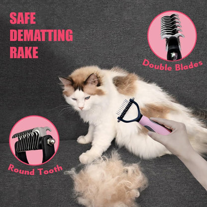 KittuPet premium pet grooming tools set with fine tooth flea comb
