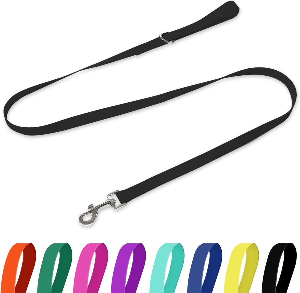 Secure metal clasp attachment on blue waterproof dog leash