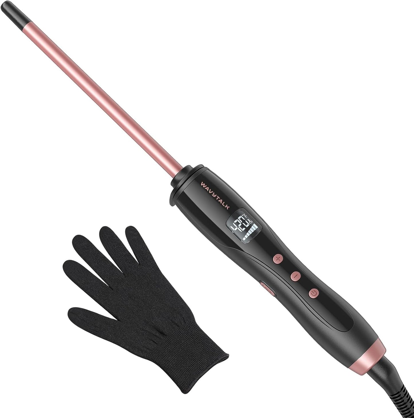 Wavytalk 3/8 inch small curling iron wand in rose pink
