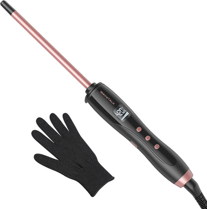 Wavytalk 3/8 inch small curling iron wand in rose pink