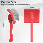 Large red professional slicker brush showing forty five degree pins