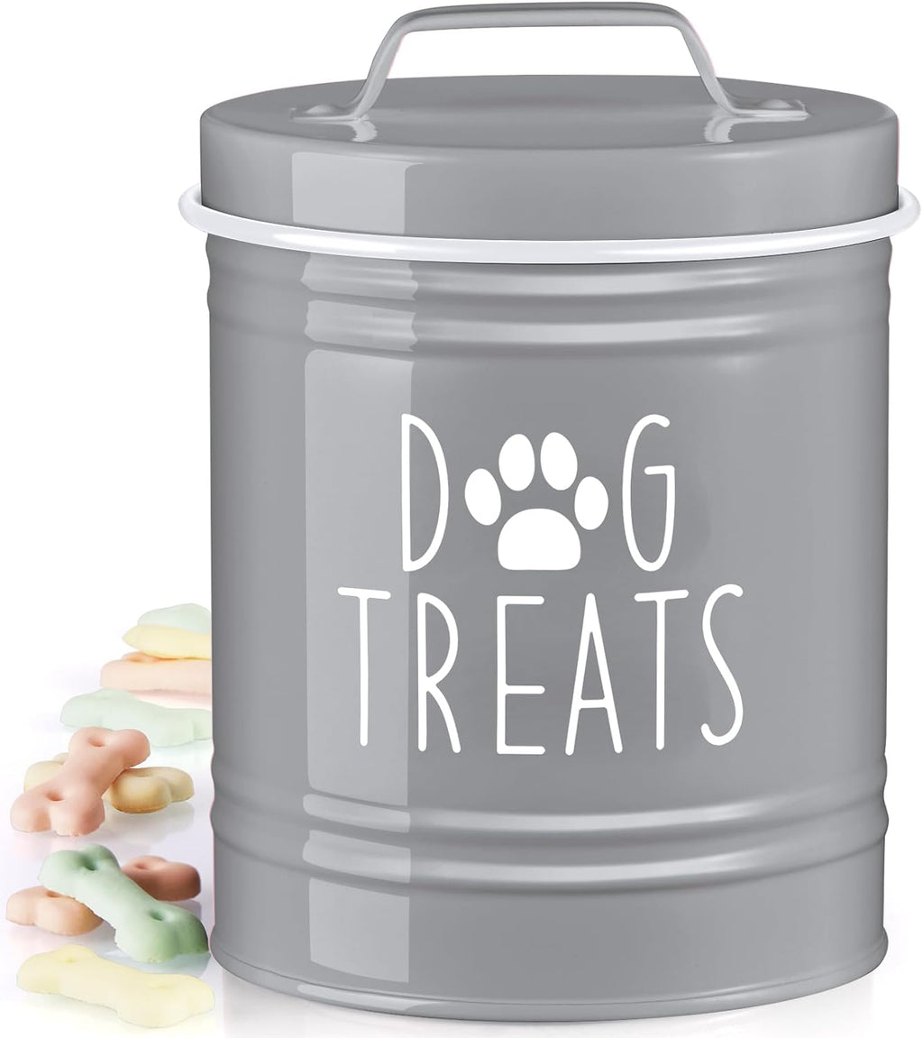 OUTNILI Small Dog Treat Container Airtight - 6" Tall X 4.9" Round Black Dog Treat Jar for Kitchen Counter - Rustic Treat Storage Canister for Dogs, Cats, Small Animals - Gifts for Pet Owners - Image 11