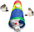 Cat Tunnel Tube ToysTunnels for Indoor Cats, S-Shape Blue Collapsible Interactive Toy with Balls for Rabbits, Kittens, Ferrets, Puppy - Image 12