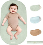 TAOCI Portable Changing Pad front view showing the light green vegan leather material.