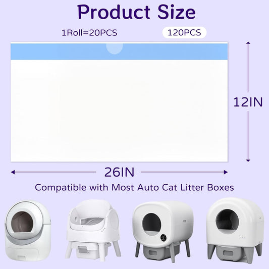 Durable blue drawstring waste bags for self cleaning litter box