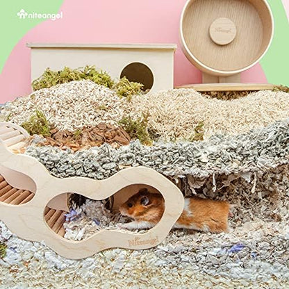 Niteangel Hamster House w/Climbing Ladder for Hamsters Gerbils Mice or Similar-Sized Pets (Secret Peep Tunnel Hamster Hut) - Image 5