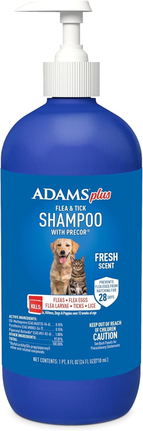 ADAMS Plus Botanicals Flea & Tick Shampoo with Precor for Dogs, Cats, Puppies & Kittens, Flea Shampoo to Treat Infestations, Kills Eggs & Lice, Cleans and Conditions Coat, Plant-Based, 16 Ounces - Image 11
