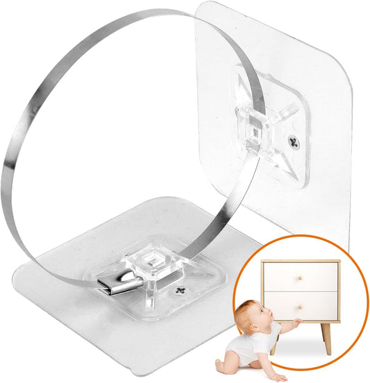 Wrichear adhesive furniture anchors front view showcasing the complete forty pack child safety kit components.