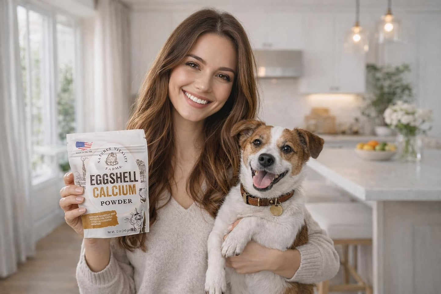 Nutritional label of Natures Vitality Farms eggshell powder