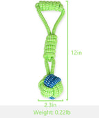 Close-up of the woven drop ball texture on the Sunglow pet toy illustrating the dental cleaning design.