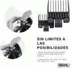 Four styling guide combs included in the Wahl pet grooming kit.