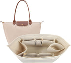 Lckaey Purse Organizer Insert for Longchamp, Premium Felt Long Champ Le Pliage Handbag Organizer Large beige - Image 14