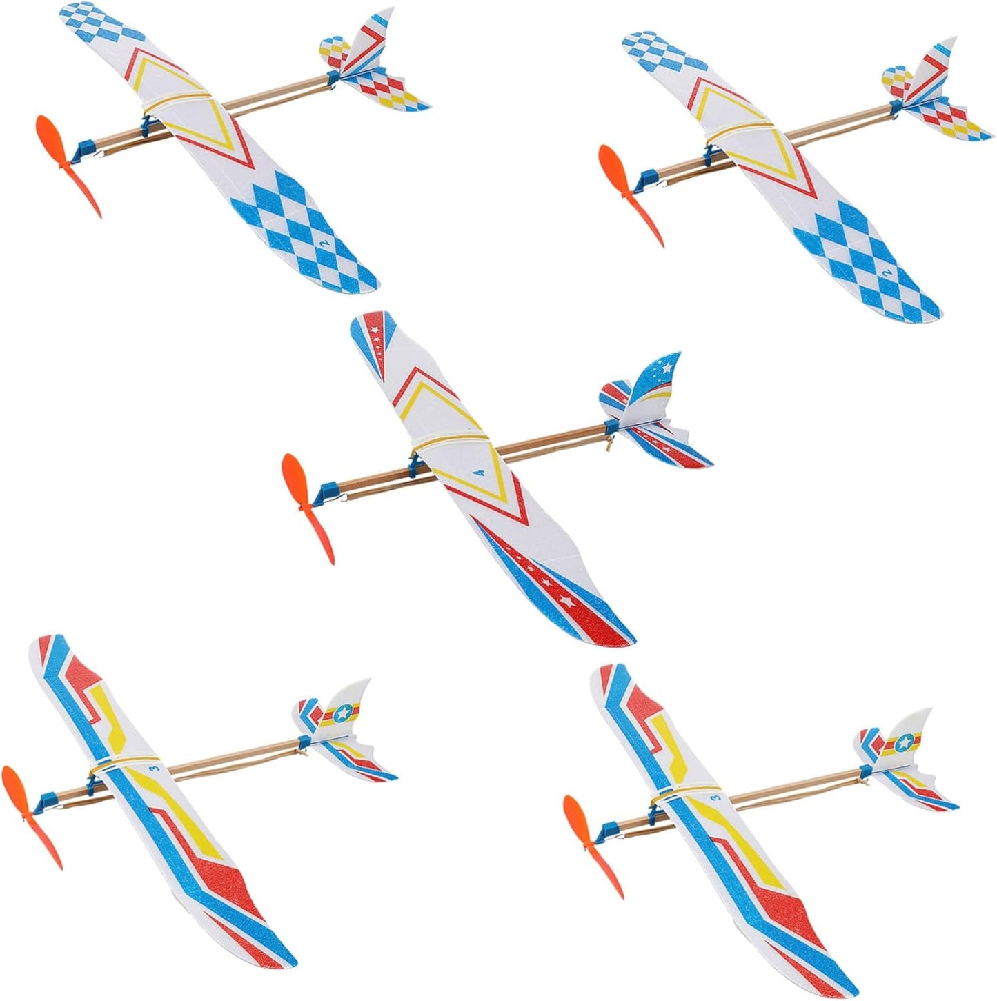 Milisten BESTonZON DIY foam glider airplane toy front view showcasing aerodynamic wing design.