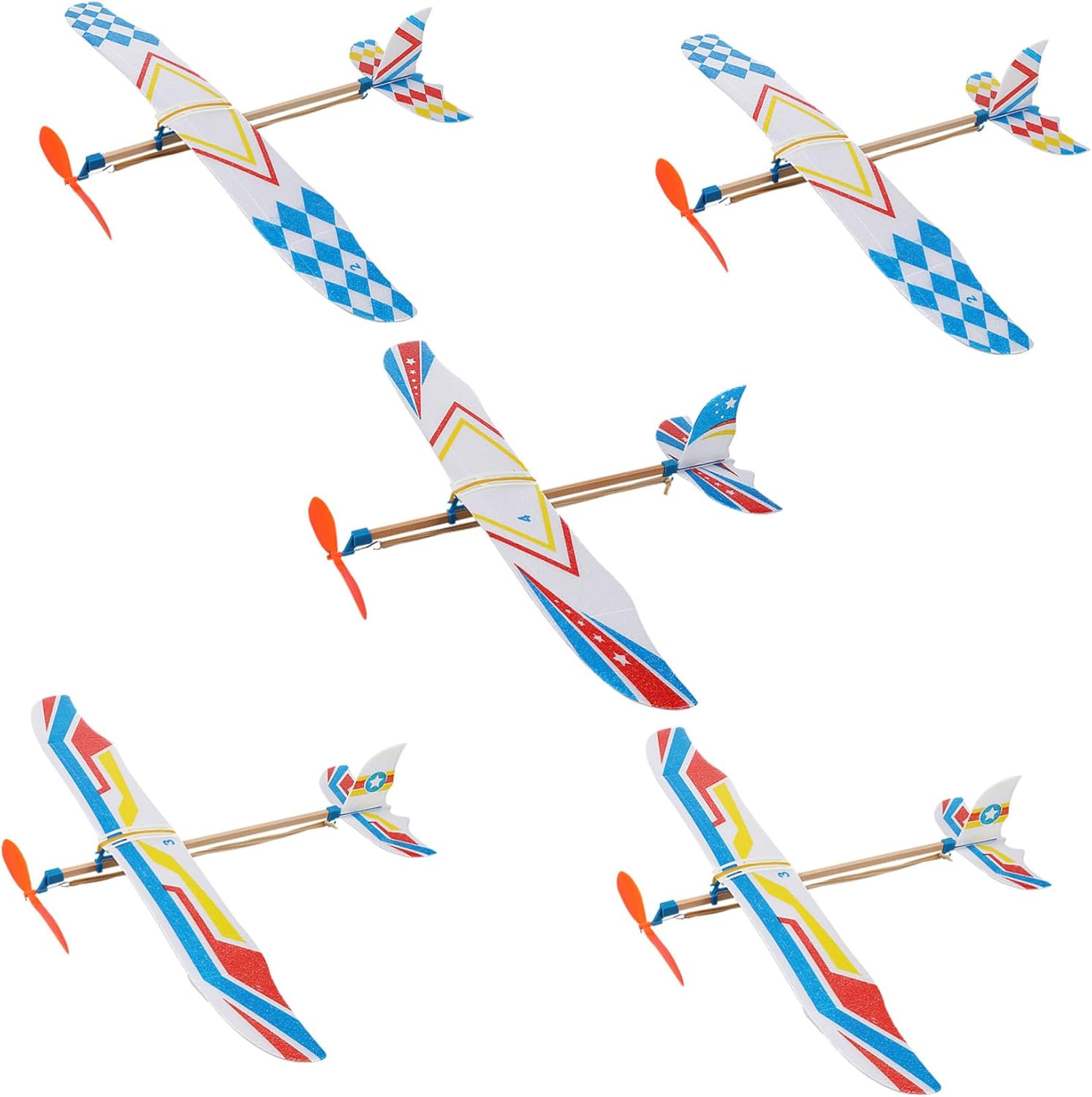 Milisten BESTonZON DIY foam glider airplane toy front view showcasing aerodynamic wing design.