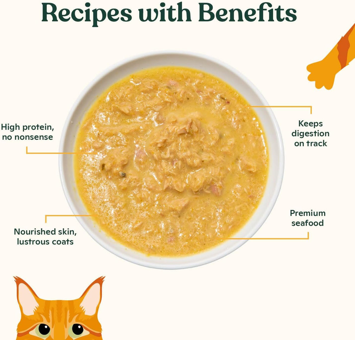 Close up of the nutritional facts and ingredients on Made by Nacho cat food can.