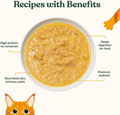 Close up of the nutritional facts and ingredients on Made by Nacho cat food can.