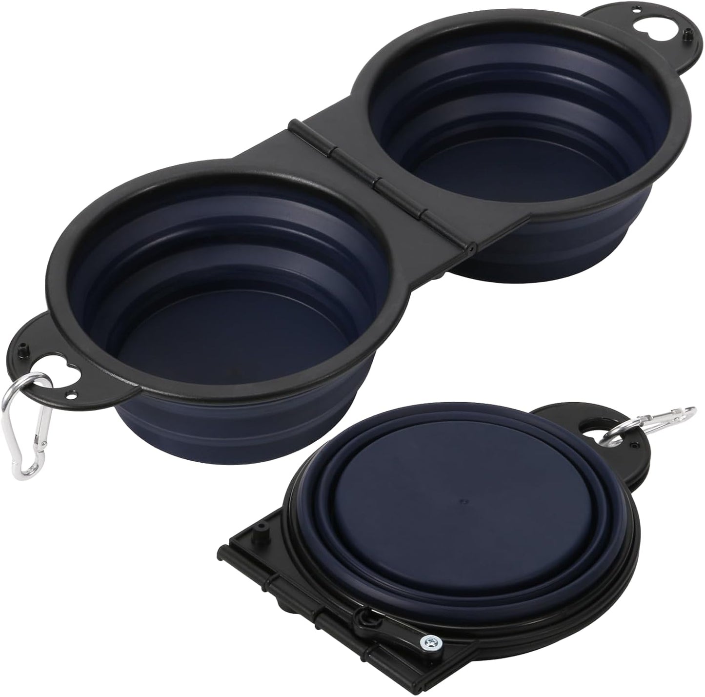 HDhqzm twin compartment dog water and food bowl outdoor setup.