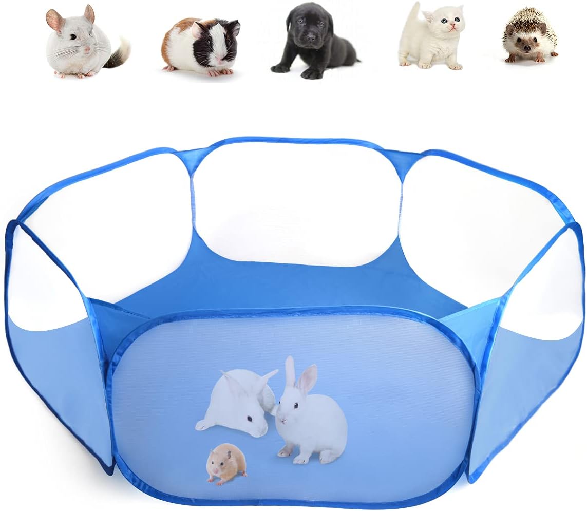 Guinea Pig Cage Rabbit Cage Indoor with Mat Playpen Perfect Size for Small Animal Pet Play Pen Easy to Clean Exercise Yard Fence Portable Tent for Hamsters, Chinchillas, Hedgehog, Puppy, Cats - Image 1