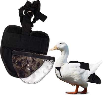 Washable camouflage duck diaper with removable inner liner and clear pocket detail