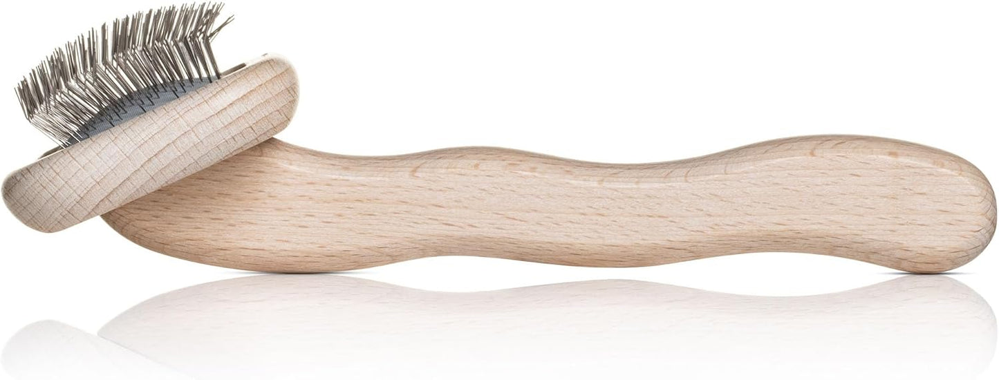 Chris Christensen Mark I Slicker Brush for Dogs, 12mm Pins, Groom Like a Pro, Handcrafted Lightweight Beechwood Ergonomic Handle, Stainless Steel Pins, A5I X-Small. Made in Germany. - Image 9