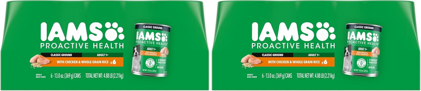 IAMS Proactive Health Wet Dog Food, Adult Wet Dog Food Multipack Ground Dinner, with Chicken & Rice, 13 oz. Cans (Pack of 12) - Image 14