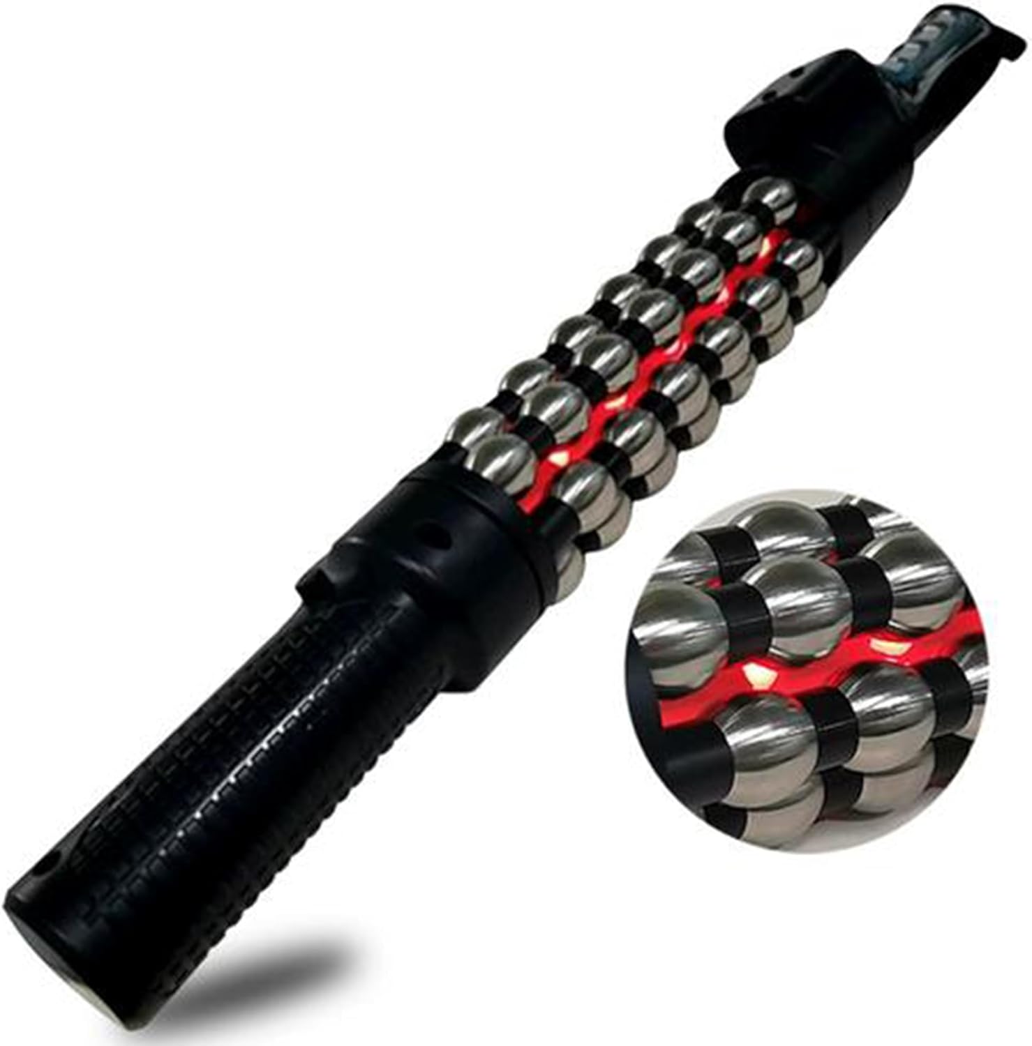 FANBINAN Electric Metal Roller Massager front view showing stainless steel rotating balls.