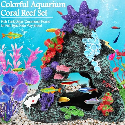 MyLifeUNIT colorful coral reef tank ornaments package contents layout