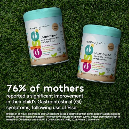 Side panel of European recipe soy free toddler drink showing complete vitamin profile