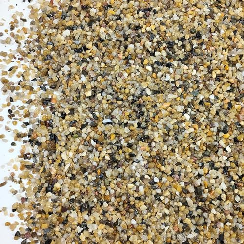 Close up of 2-4mm natural colored quartz pebbles for bonsai