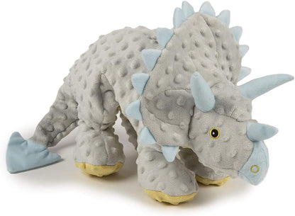 goDog Dinos Frills Squeaky Plush Dog Toy with Chew Guard Technology, Durable Fabric & Squeaker for Active Play, Gray, Large - Image 13