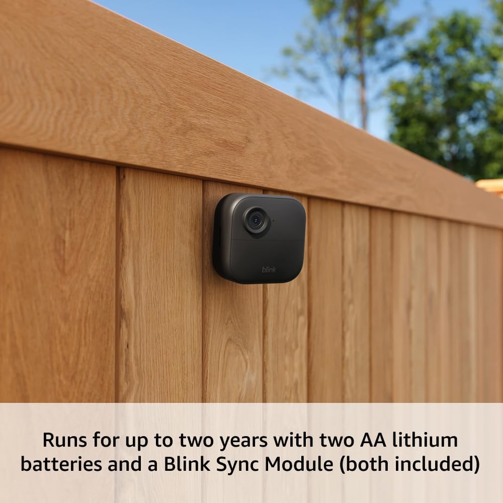 Blink Outdoor 4 - Wireless smart security camera, two-year battery life, 1080p HD day and infrared night live view, two-way talk. Sync Module Core included - 3 camera system - Image 3