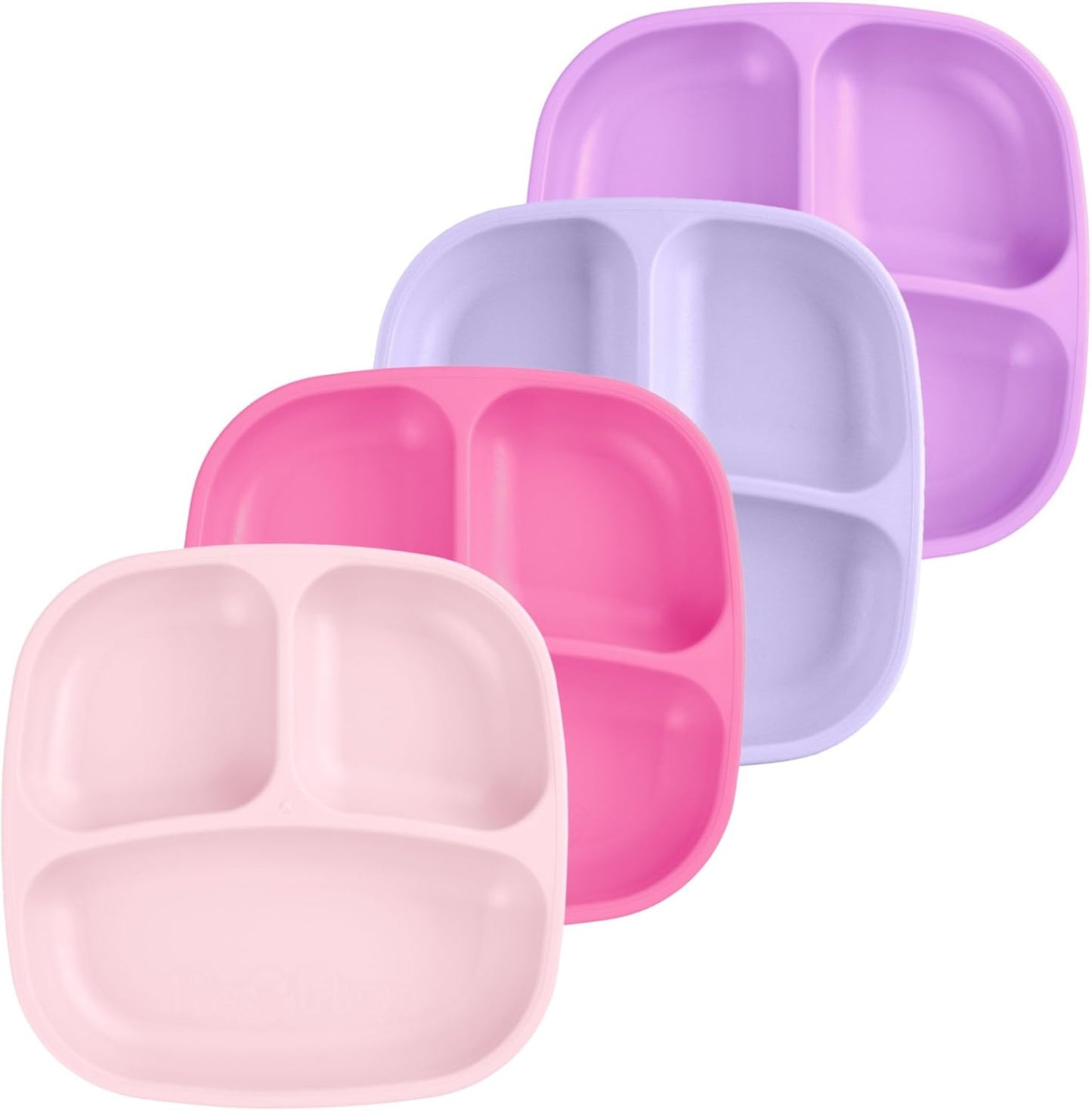 Re-Play toddler divided plates set in Princess color front view