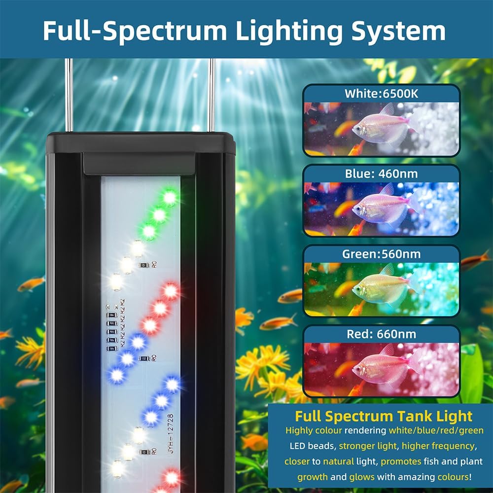 DaToo aquarium light wired controller displaying the four button settings for brightness and modes