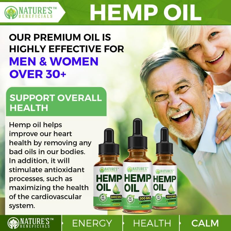 Authentic USA imported Nature's Beneficials hemp supplement bottle