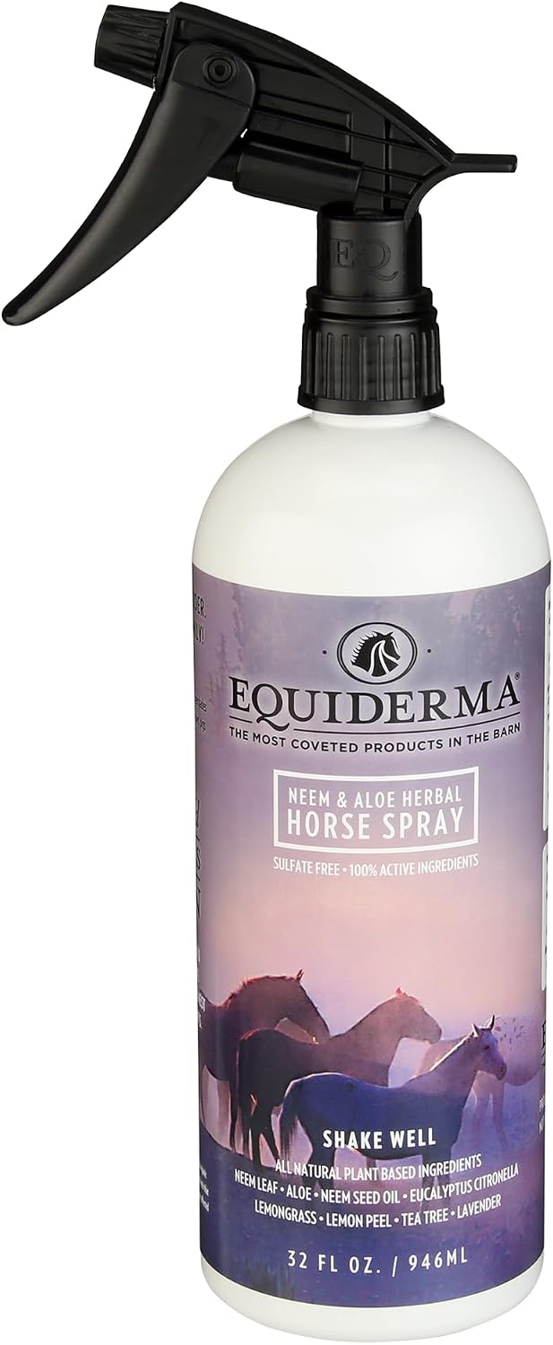 Equiderma Neem and Aloe Herbal Horse Spray front view 32 fluid ounce