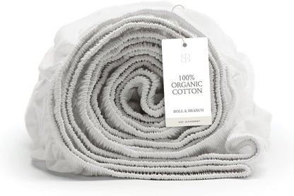 Boll & Branch Signature Hemmed Fitted Sheet - Shore, King - 100% Organic Cotton - 1 Fitted Sheet Only - Image 12