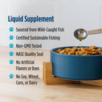 Sixteen ounce bottle of Nordic Naturals pet omega-3 oil showing ingredients and brand authenticity.
