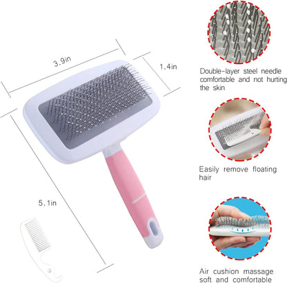Crafterlife double tooth stainless steel pet grooming comb close up