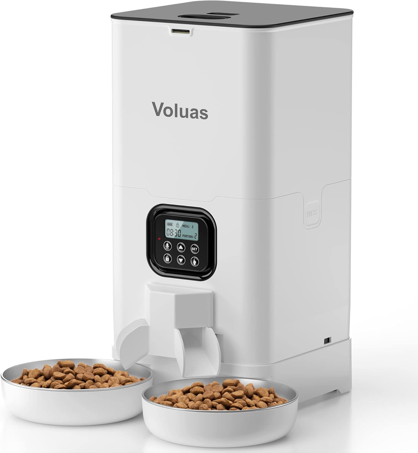 Voluas Automatic Cat Feeder for Two Cats, Double Pet Feeder with 2 Stainless Steel Bowls,6L Timed Cat Feeders with Memory Function - Image 11