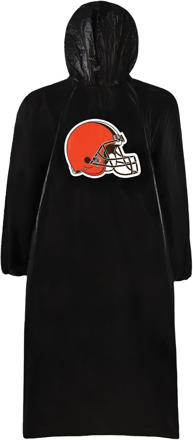 NFL Waterproof Rain Poncho for Adults, Sporty, Elastic Sleeves and Drawstring Hood, Unisex Rain Coat - Image 8