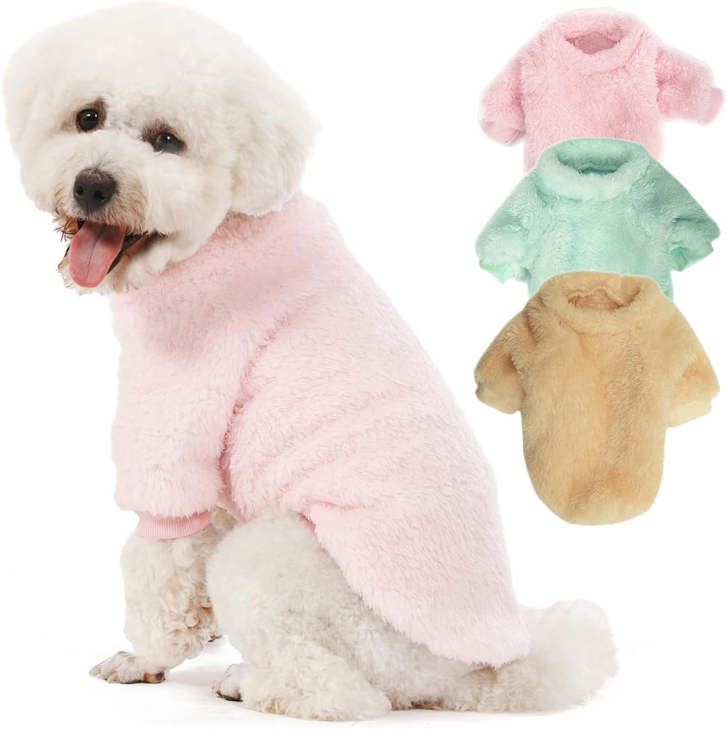 Dog Sweater, 3 Pack Dog Sweaters for Small Dogs, Dog Clothes for Small Dogs Girl Boy, Ultra Soft and Warm Puppy Sweater Dog Coat for Winter Christmas (Medium, Pink+Purple+Peach) - Image 12