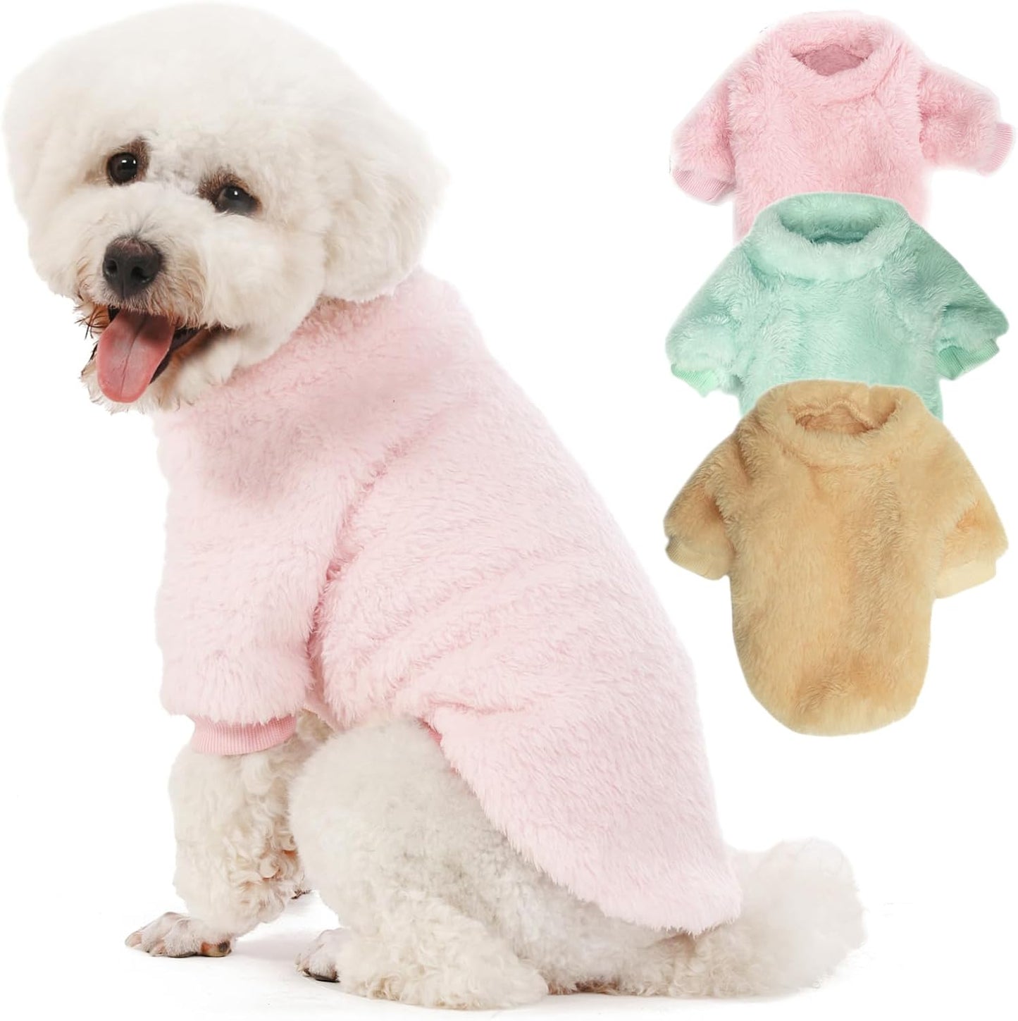 Dog Sweater, 3 Pack Dog Sweaters for Small Dogs, Dog Clothes for Small Dogs Girl Boy, Ultra Soft and Warm Puppy Sweater Dog Coat for Winter Christmas (Medium, Pink+Purple+Peach) - Image 12