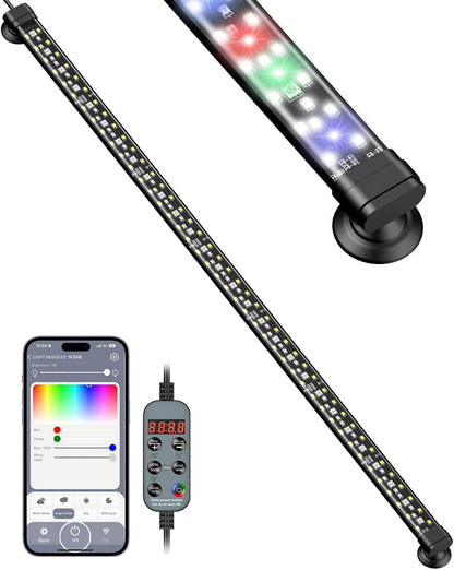 Pawfly Aquarium Light with Bluetooth for Plants, 5W 8 inch Full Spectrum Fish Tank Light for 8-15 inch Fish Tanks, Submersible LED Lights with App Control, Timer Modes & Adjustable Brightness - Image 13