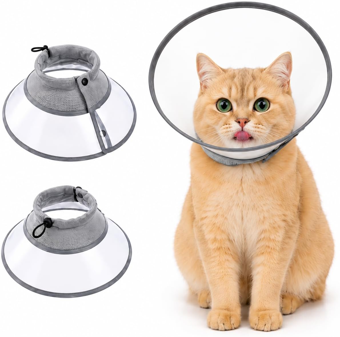 Avont Adjustable Cat Cone Collar, Alternative Anti-Lick E-Collar, Protective Recovery Elizabethan Cone After Surgery Recovery & Skin Protection for Kittens Puppy Small Dog to Stop Licking -Pink(M) - Image 9