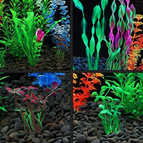 MyLifeUNIT tall plastic water plants background aquarium arrangement